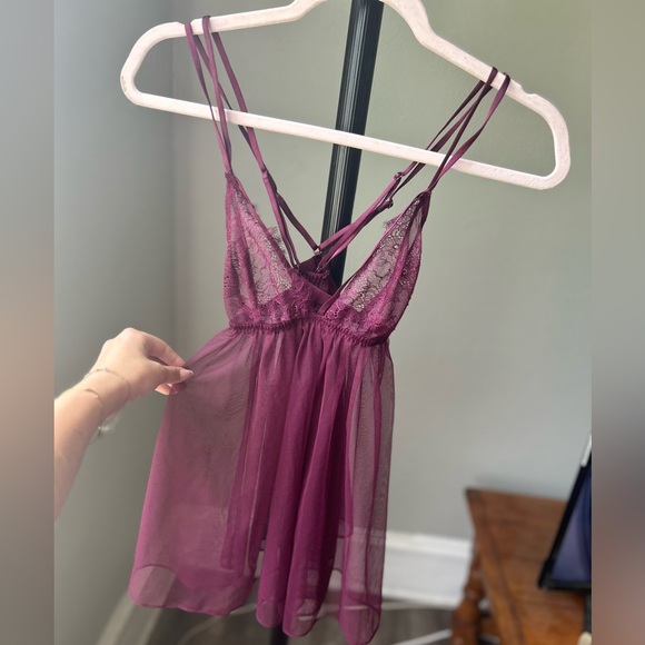 Victoria’s Secret Burgundy Babydoll with matching panties - Picture 6 of 6